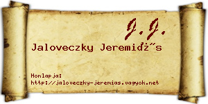 Jaloveczky Jeremiás névjegykártya