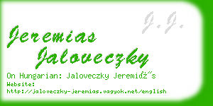 jeremias jaloveczky business card